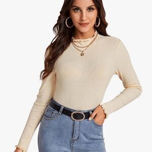Amazon Cream Long Sleeve Top